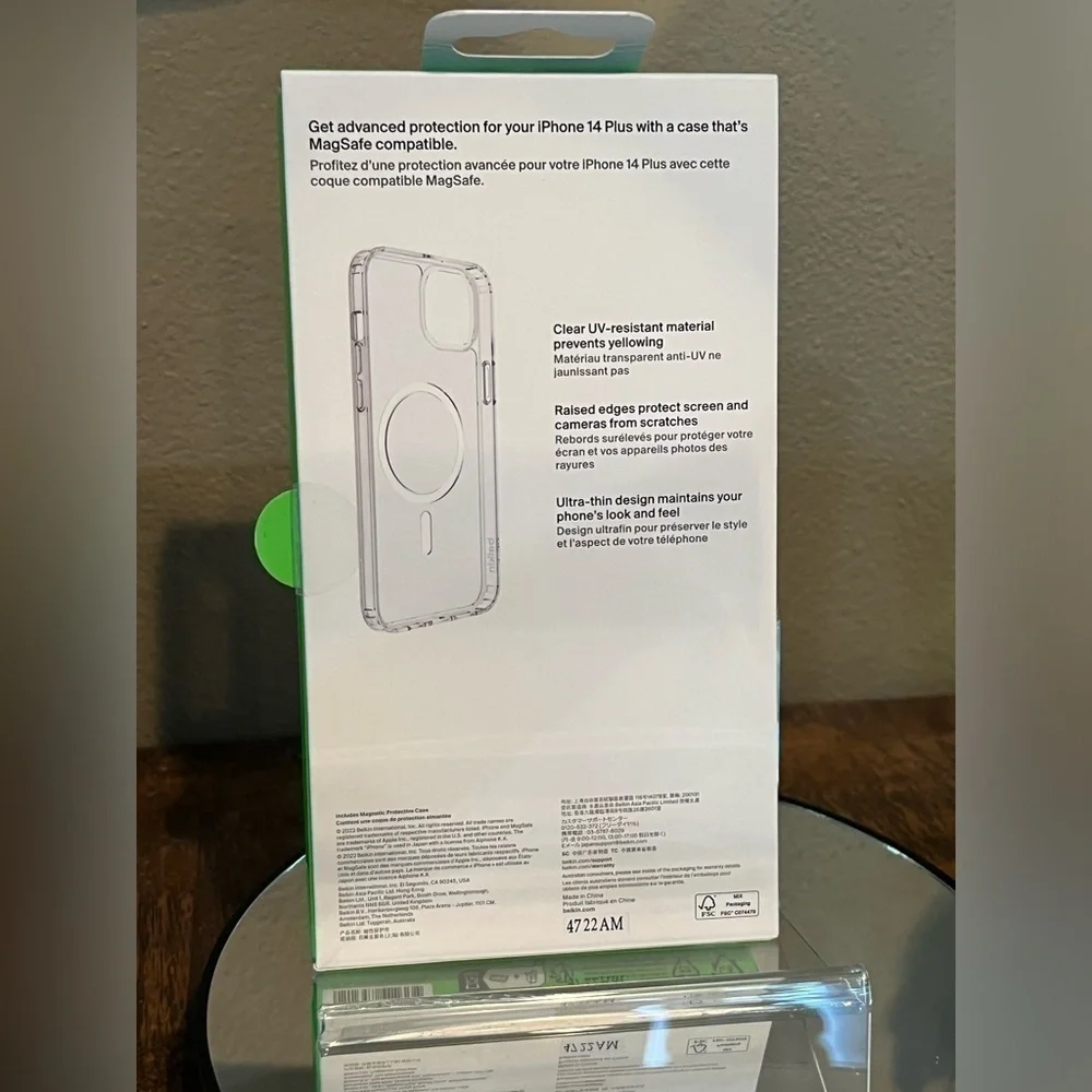 Belkin SheerForce Magnetic Protective Case, for iPhone 14 plus, new!